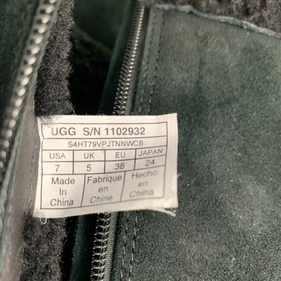 Ugg Black Suede Sherpa Lined Mid Calf Boots - Picture 11 of 12